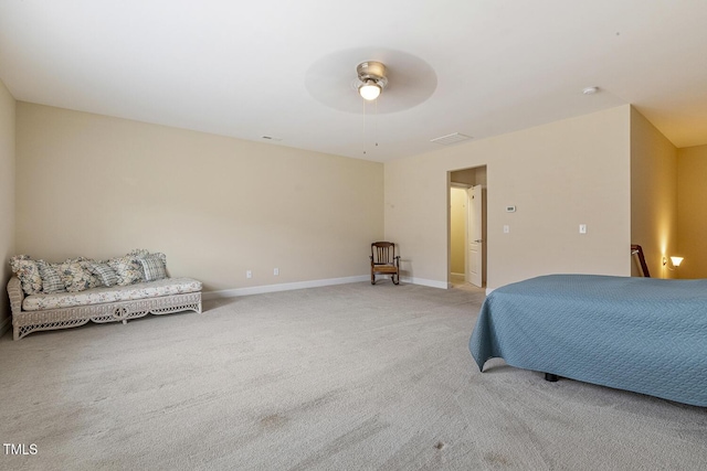 624 Meadowgrass Ln, Wake Forest, NC 27587 - bedroom with light colored carpet, ceiling fan, and baseboards