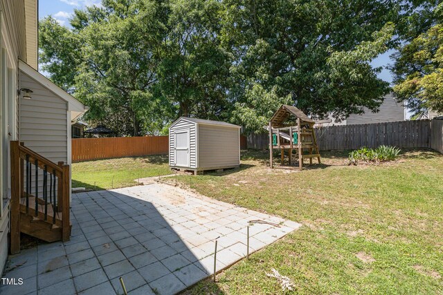209 Mccarthy Dr, Clayton, NC 27527 - view of yard with a playground and a patio