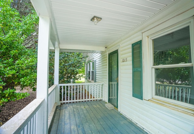 deck featuring a porch