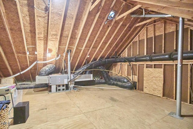 view of unfinished attic