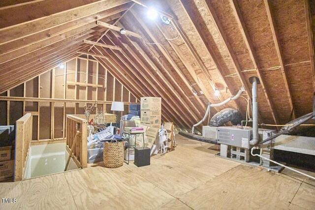 view of unfinished attic