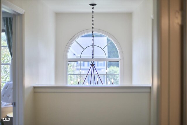 room details with a chandelier