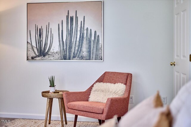 living area with baseboards