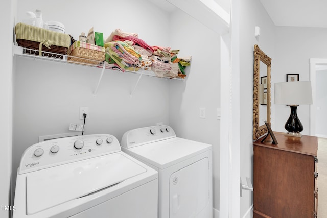 laundry area featuring washer and dryer