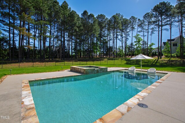 6 Castlewood Dr, Durham, NC 27713 - view of pool with a pool with connected hot tub and a patio