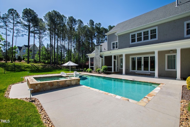 6 Castlewood Dr, Durham, NC 27713 - view of swimming pool with a patio and a pool with connected hot tub