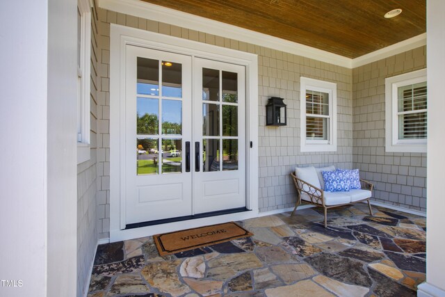 6 Castlewood Dr, Durham, NC 27713 - property entrance with french doors