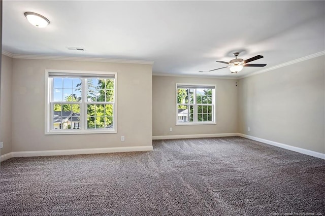 915 Carolina Ave, Fayetteville, NC 28301 - spare room with carpet floors, visible vents, and ornamental molding