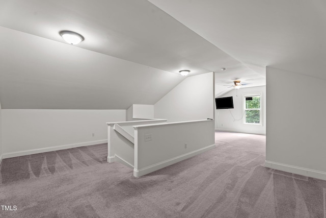 109 Rustler Rd, Louisburg, NC 27549 - bonus room featuring light carpet, lofted ceiling, and ceiling fan