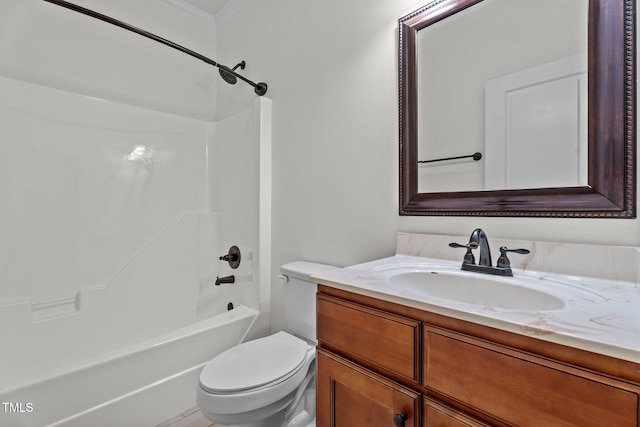 109 Rustler Rd, Louisburg, NC 27549 - bathroom featuring vanity, shower / tub combination, and ornamental molding