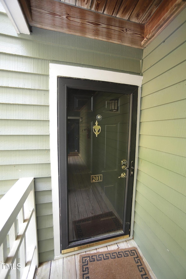 view of doorway to property