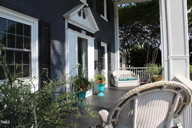 exterior space with covered porch