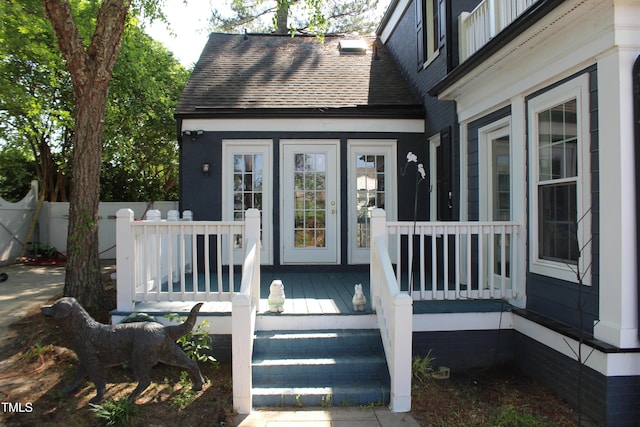 wooden terrace with fence
