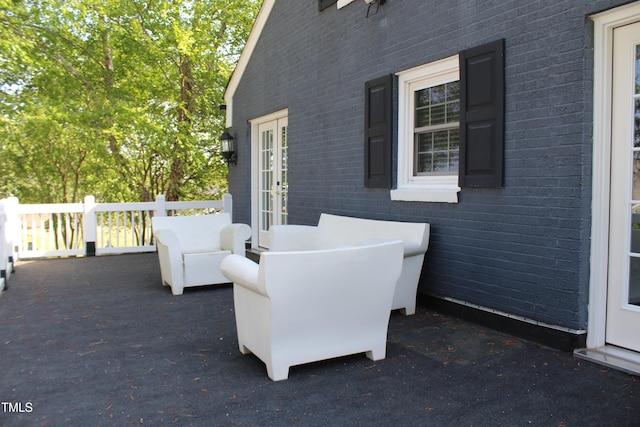 view of patio featuring french doors