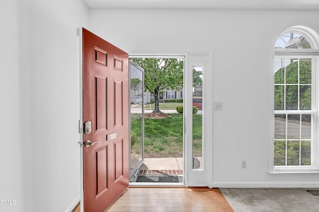 7109 Spanglers Spring Way, Raleigh, NC 27610 - foyer featuring baseboards and wood finished floors