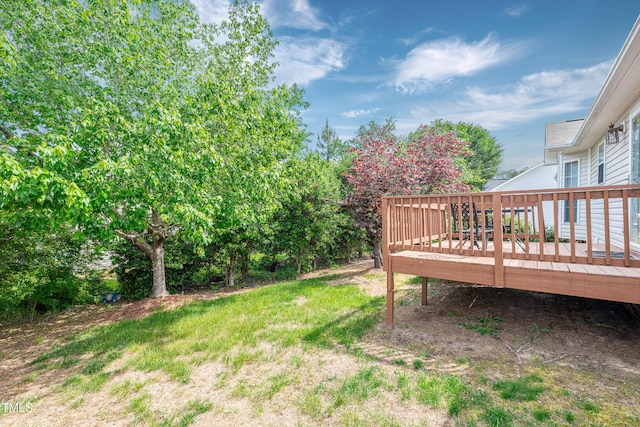 7109 Spanglers Spring Way, Raleigh, NC 27610 - view of yard with a deck