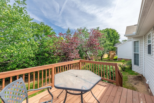7109 Spanglers Spring Way, Raleigh, NC 27610 - deck with outdoor dining area