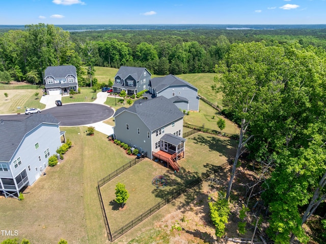 46 Waterfall Pointe, Chapel Hill, NC 27517 - bird's eye view featuring a wooded view