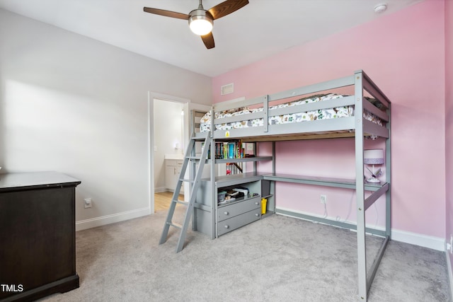46 Waterfall Pointe, Chapel Hill, NC 27517 - carpeted bedroom featuring baseboards, a ceiling fan, and visible vents