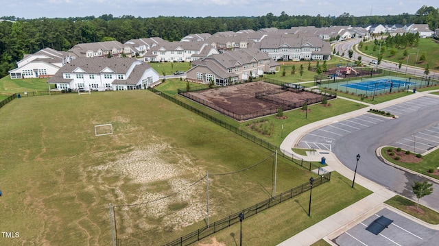 aerial perspective of suburban area