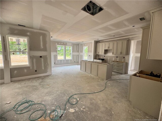303 Hendrix B Rd, Raeford, NC 28376 - kitchen with open floor plan, a center island, and baseboards