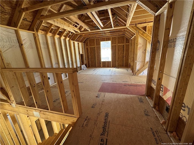view of unfinished attic