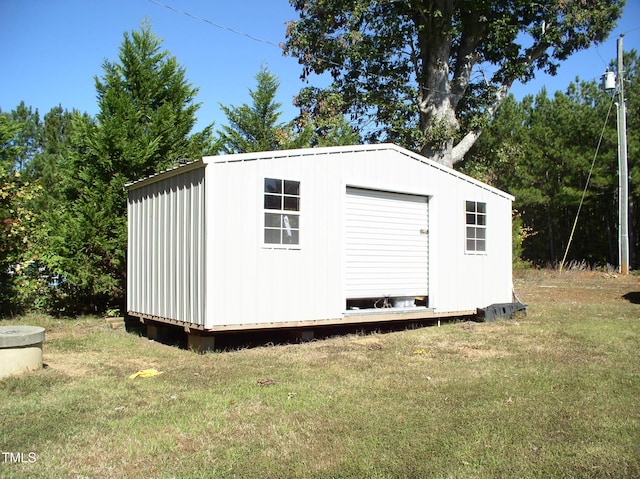view of shed