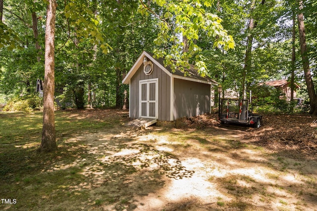 view of shed