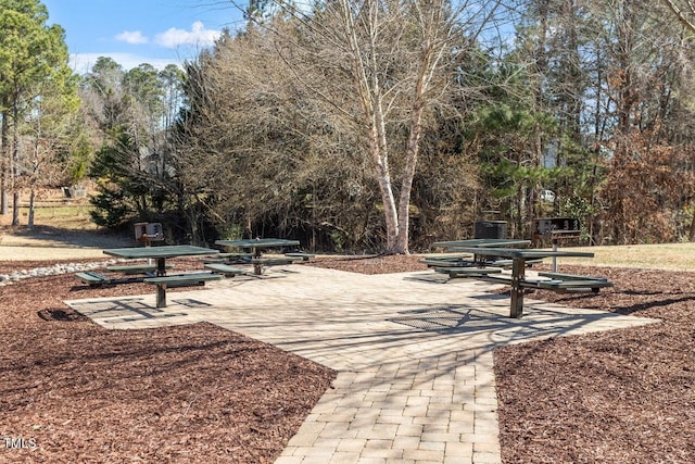 surrounding community featuring a patio