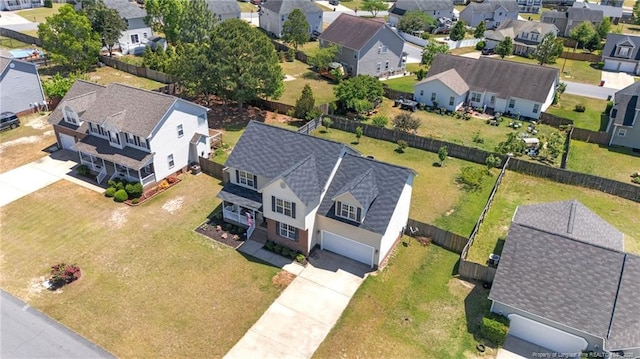 aerial view featuring a residential view
