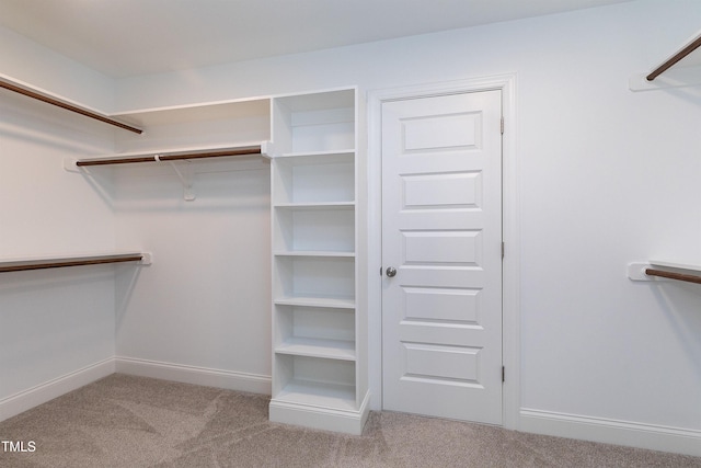 spacious closet with carpet flooring