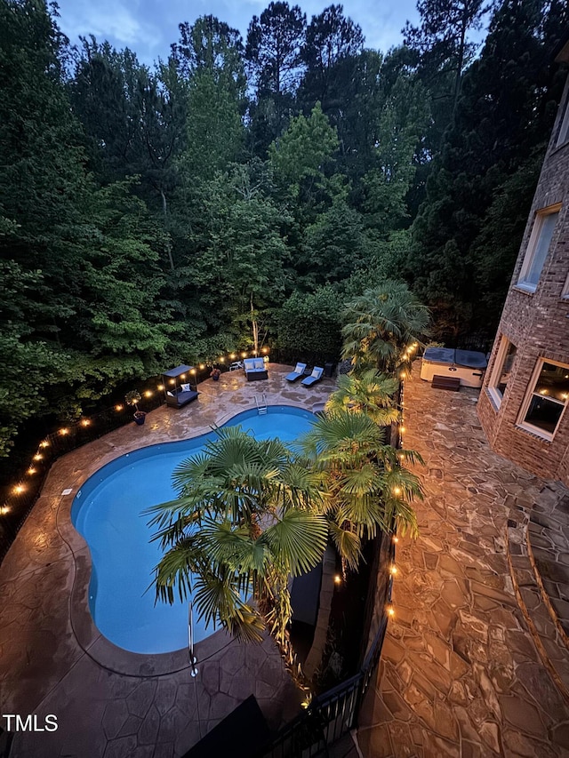 3601 Nightfall Ct, Raleigh, NC 27607 - outdoor pool featuring a patio