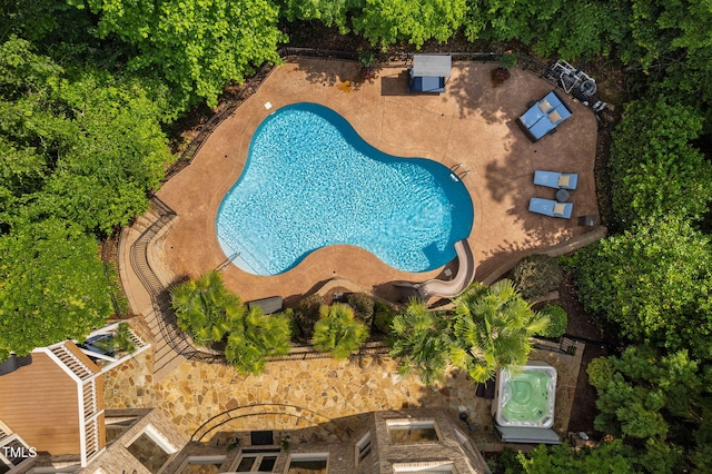 3601 Nightfall Ct, Raleigh, NC 27607 - drone / aerial view of a pool area
