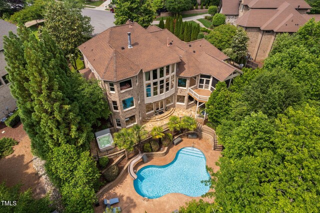 3601 Nightfall Ct, Raleigh, NC 27607 - view of subject property with a pool area