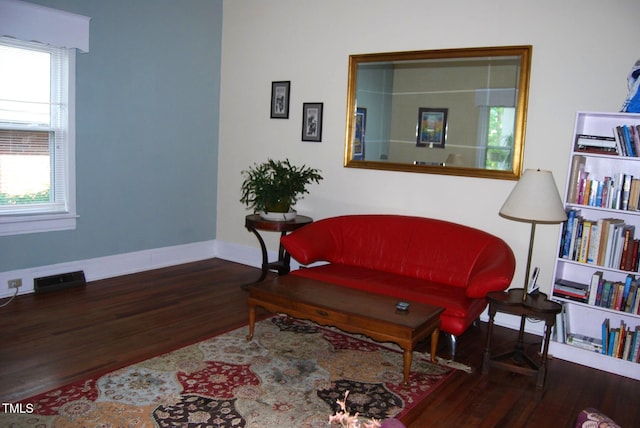 1013 Green St, Durham, NC 27701 - sitting room featuring baseboards, wood finished floors, and visible vents