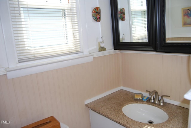 1013 Green St, Durham, NC 27701 - bathroom featuring a wainscoted wall and vanity