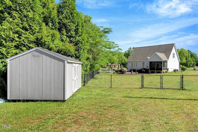 2062 Montgomery Dr, Franklinton, NC 27525 - view of yard with a storage unit, an outbuilding, and a gate