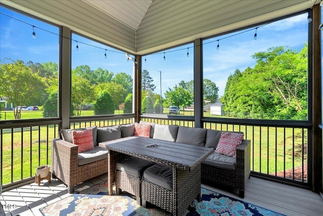 2062 Montgomery Dr, Franklinton, NC 27525 - sunroom with an outdoor living space, plenty of natural light, and vaulted ceiling