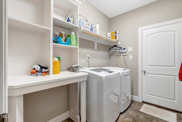 2062 Montgomery Dr, Franklinton, NC 27525 - clothes washing area with washer and dryer and baseboards