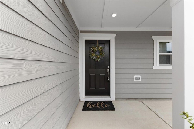 view of exterior entry