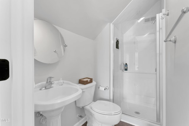 205 Carlyle Cir, Goldsboro, NC 27530 - full bathroom featuring a stall shower, toilet, and a sink