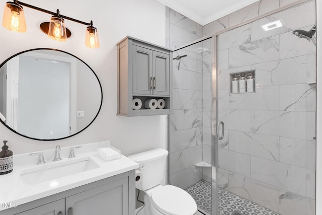 205 Carlyle Cir, Goldsboro, NC 27530 - full bath with a shower stall, crown molding, toilet, and vanity