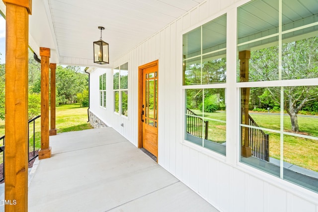 view of patio with a porch