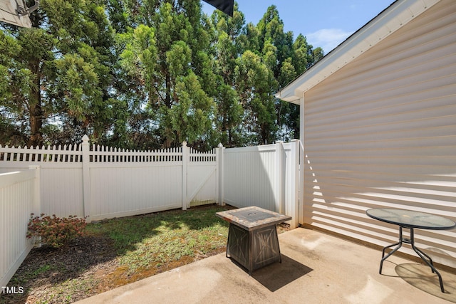 view of yard featuring a patio and fence private yard