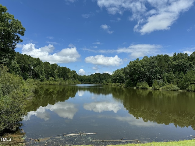 property view of water with a view of trees