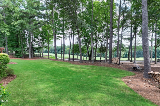view of property's community featuring a yard