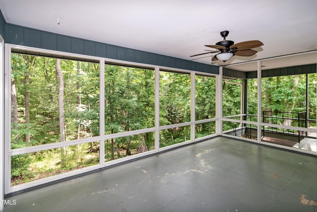 5213 Tomahawk Trl, Raleigh, NC 27610 - unfurnished sunroom with a ceiling fan