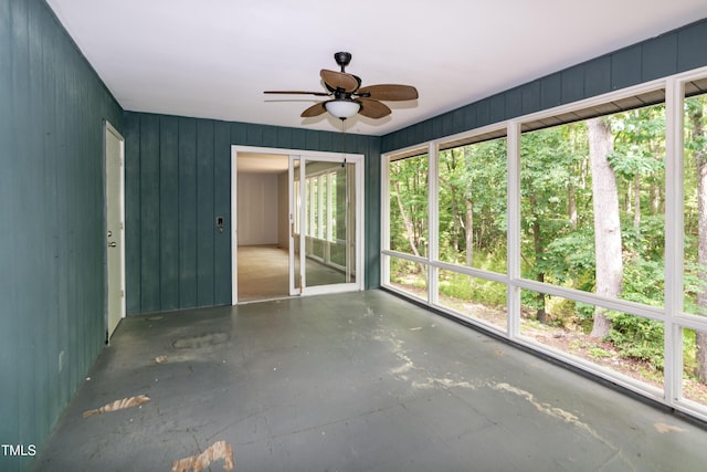 5213 Tomahawk Trl, Raleigh, NC 27610 - unfurnished sunroom with a ceiling fan
