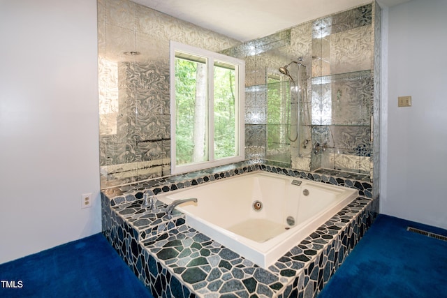 5213 Tomahawk Trl, Raleigh, NC 27610 - full bath featuring a whirlpool tub and a tile shower