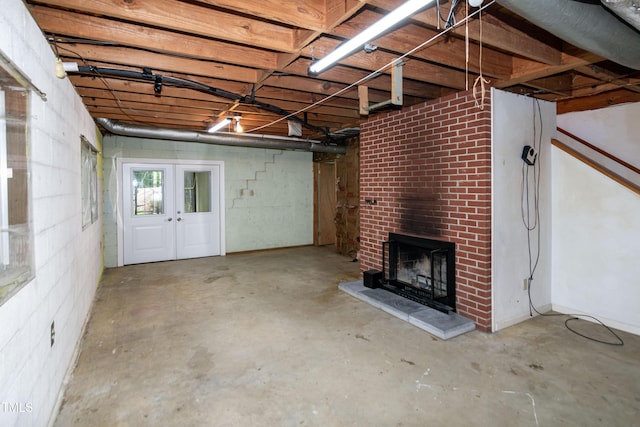 5213 Tomahawk Trl, Raleigh, NC 27610 - basement with a brick fireplace